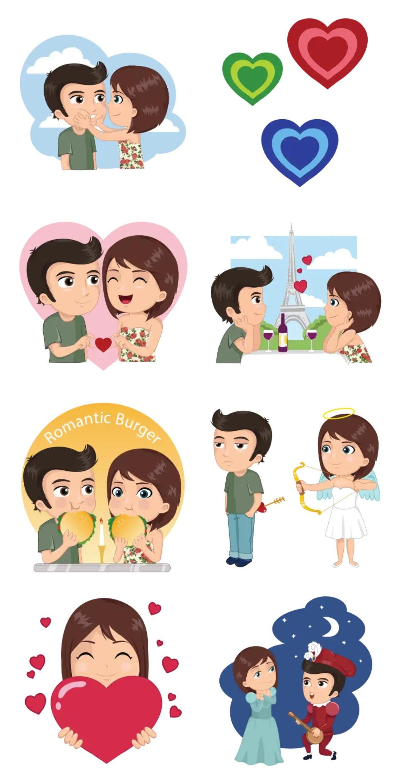 True Lovers Animation/Cartoon sticker pack for Whatsapp, Telegram, Signal, and others chatting and message apps