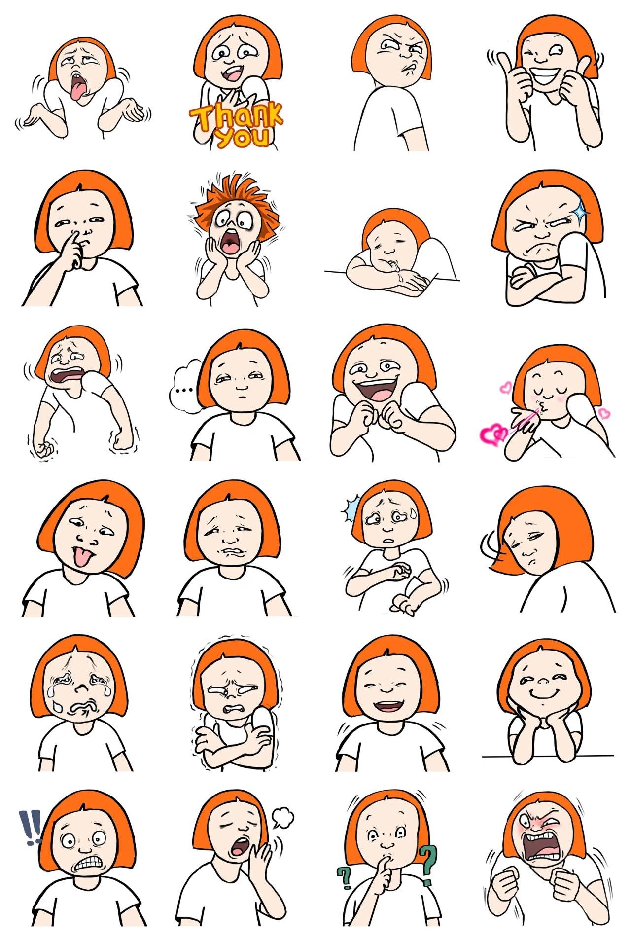A wacky girl Lingo People,People sticker pack for Whatsapp, Telegram, Signal, and others chatting and message apps