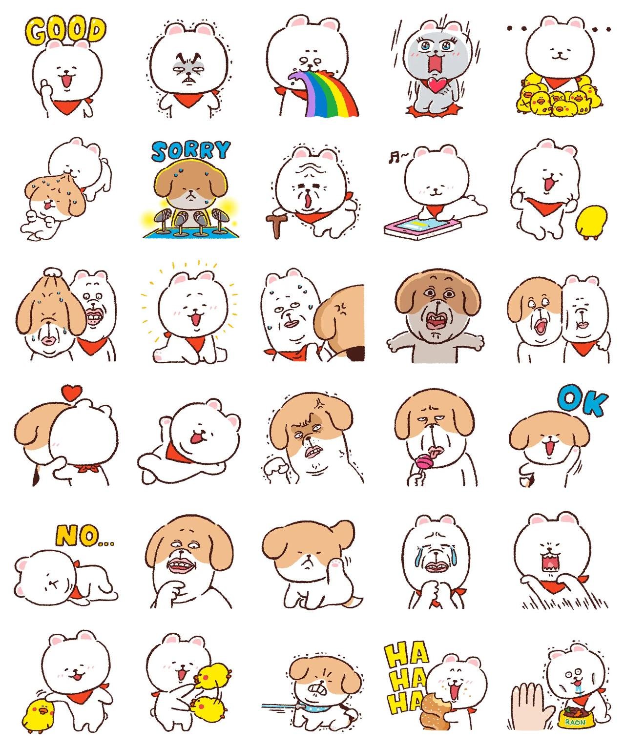 Beagle and Pomeranian 01 Animals,Gag sticker pack for Whatsapp, Telegram, Signal, and others chatting and message apps