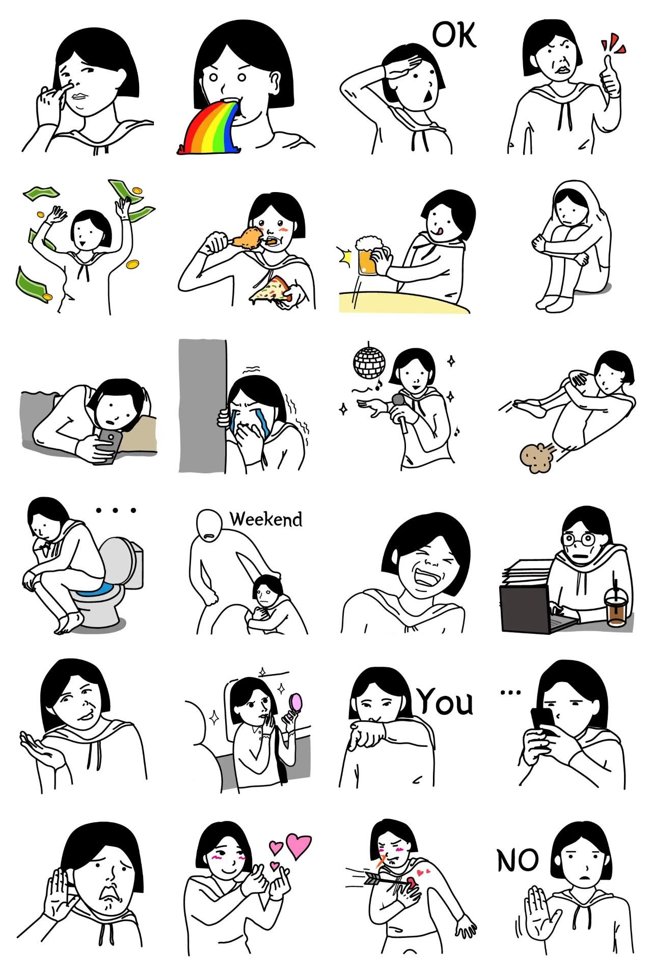 Go! Go! Days People,Etc. sticker pack for Whatsapp, Telegram, Signal, and others chatting and message apps