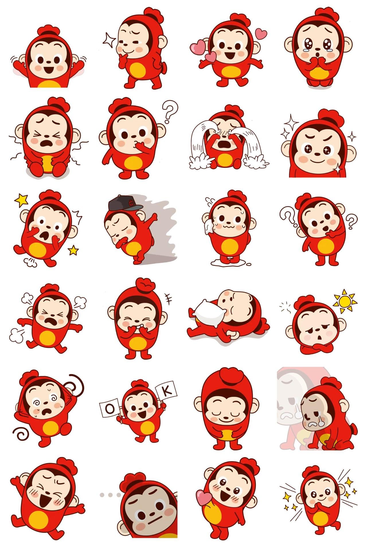 Sausage Monkey! Lovely Cocomong Animation/Cartoon,Animals sticker pack for Whatsapp, Telegram, Signal, and others chatting and message apps