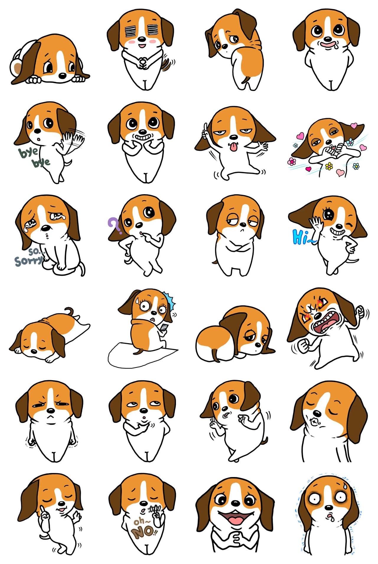 Waldo the Beagle Animals sticker pack for Whatsapp, Telegram, Signal, and others chatting and message apps