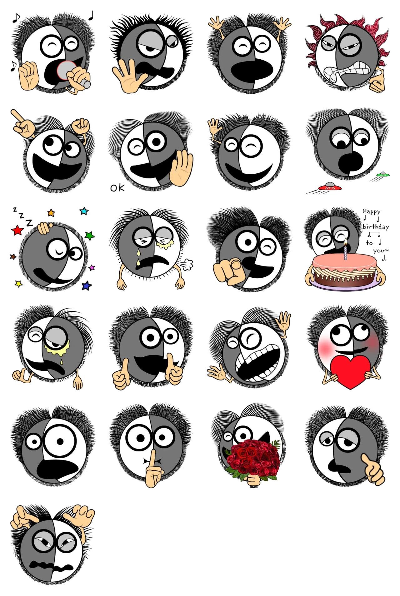 Yawning Moon 2 Animation/Cartoon sticker pack for Whatsapp, Telegram, Signal, and others chatting and message apps