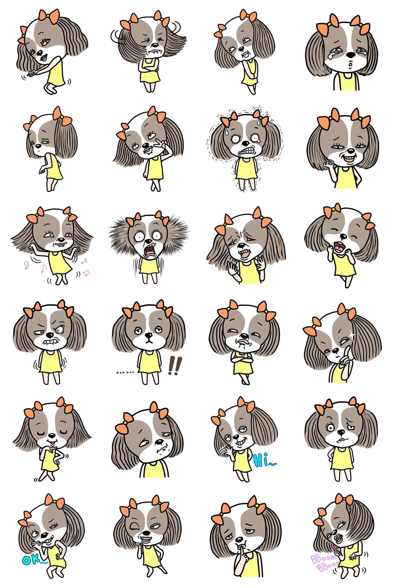 Dancing Shitzu Bobo Animals sticker pack for Whatsapp, Telegram, Signal, and others chatting and message apps