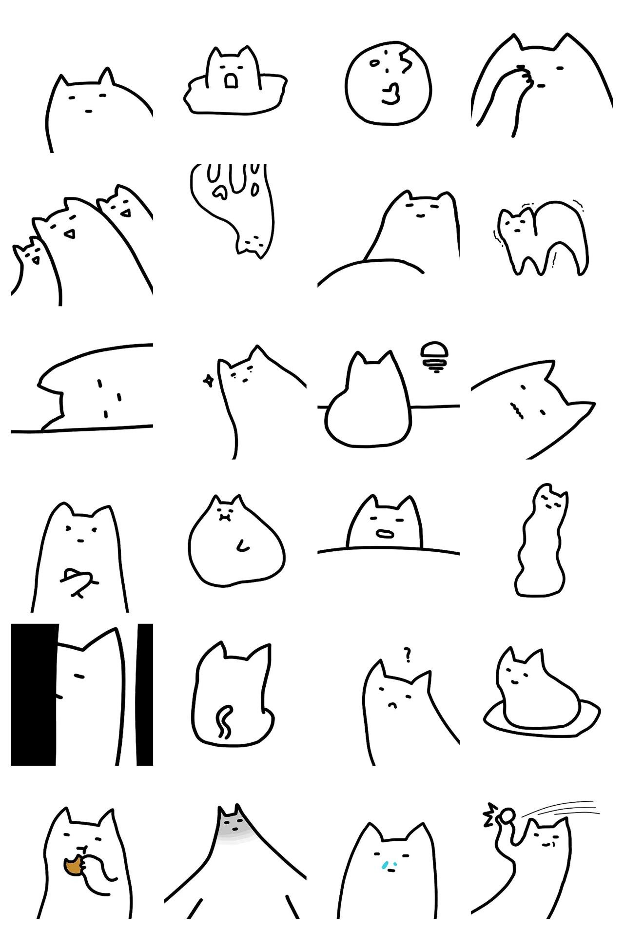 Quiet Cat Myomi Animation/Cartoon,Animals sticker pack for Whatsapp, Telegram, Signal, and others chatting and message apps