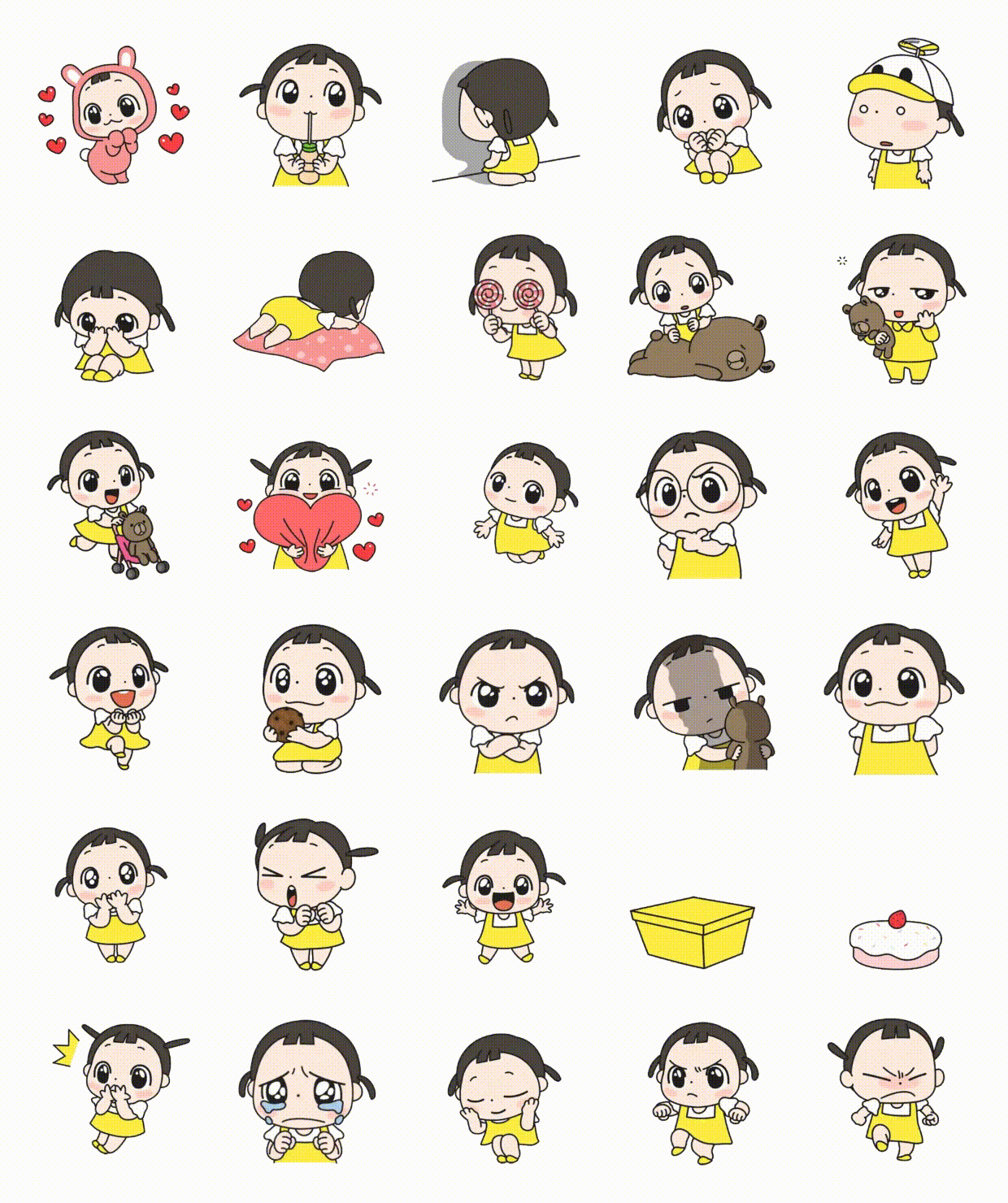Bomi Animation/Cartoon sticker pack for Whatsapp, Telegram, Signal, and others chatting and message apps