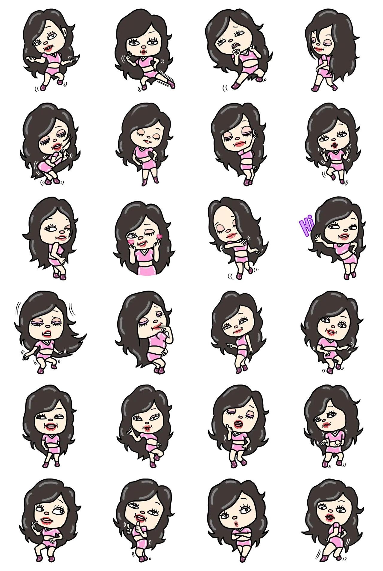 KPOP girl Chohee People sticker pack for Whatsapp, Telegram, Signal, and others chatting and message apps