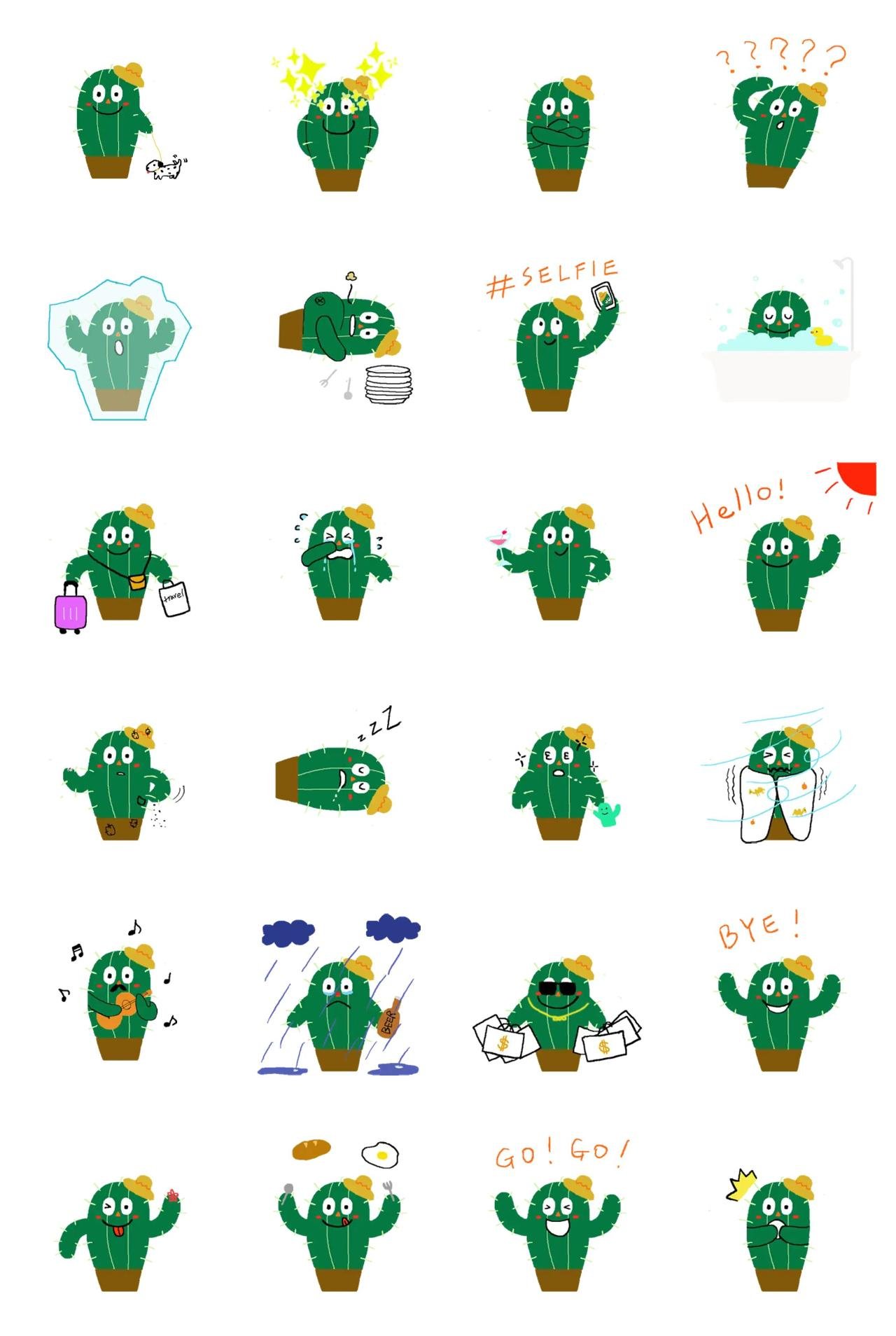 Hello I am a cactus Etc. sticker pack for Whatsapp, Telegram, Signal, and others chatting and message apps