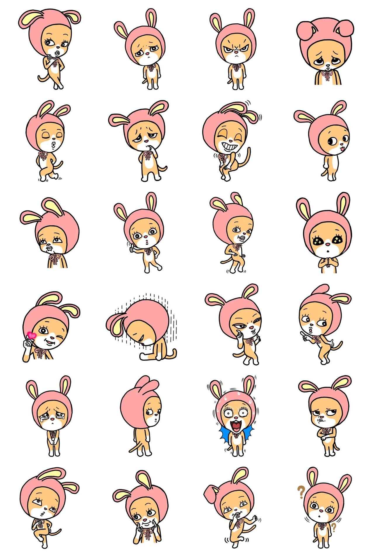 Rabbit cat Tori Animals sticker pack for Whatsapp, Telegram, Signal, and others chatting and message apps