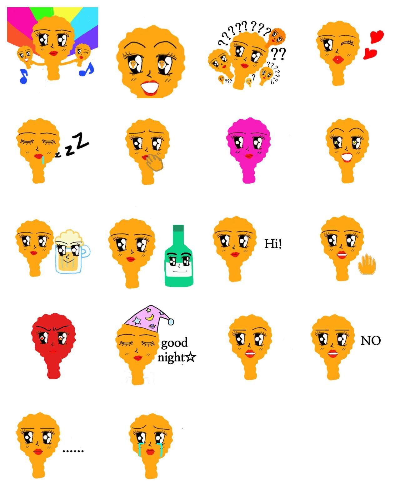 Chickennie Food/Drink sticker pack for Whatsapp, Telegram, Signal, and others chatting and message apps