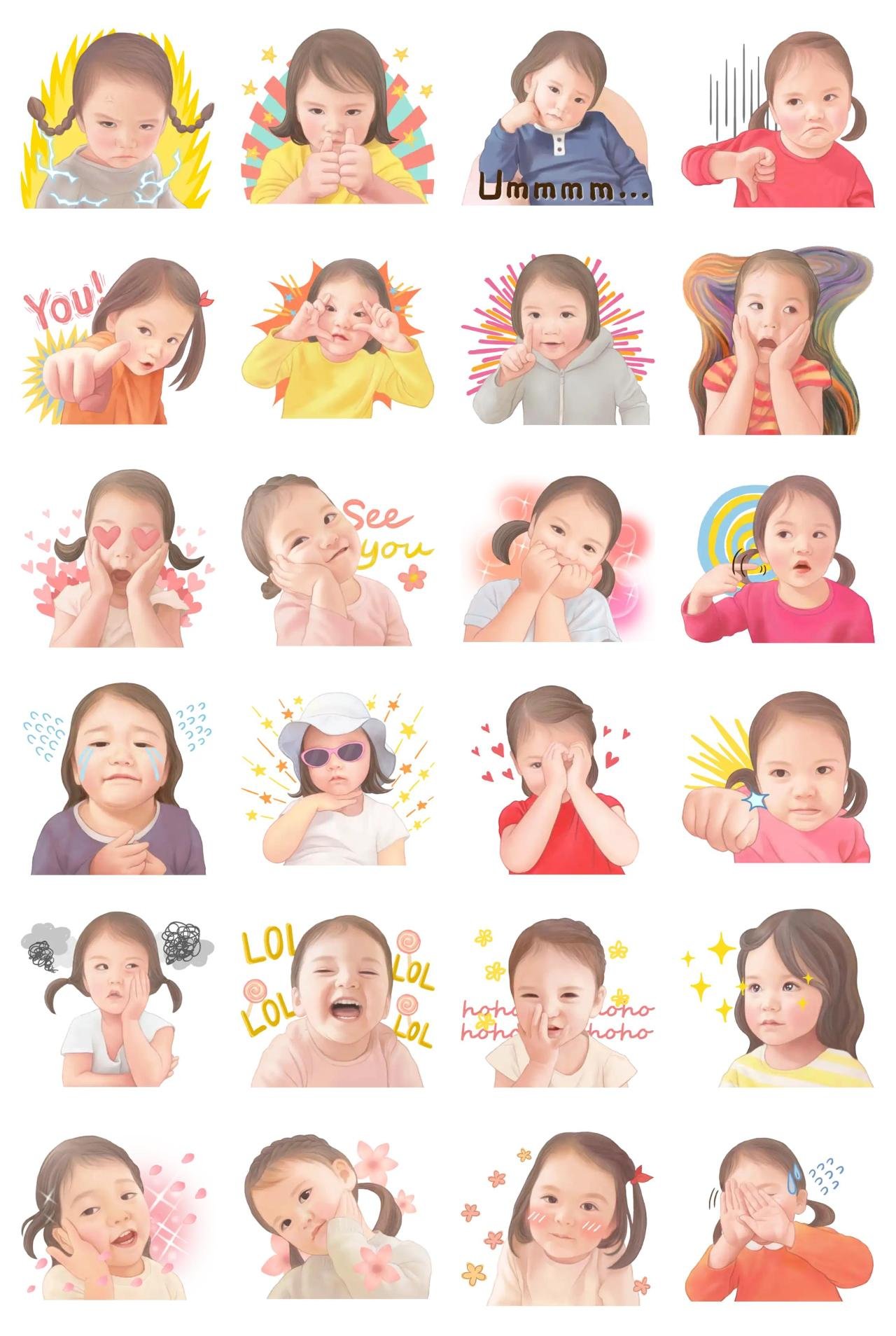 Cute little girl 2 People,Etc. sticker pack for Whatsapp, Telegram, Signal, and others chatting and message apps