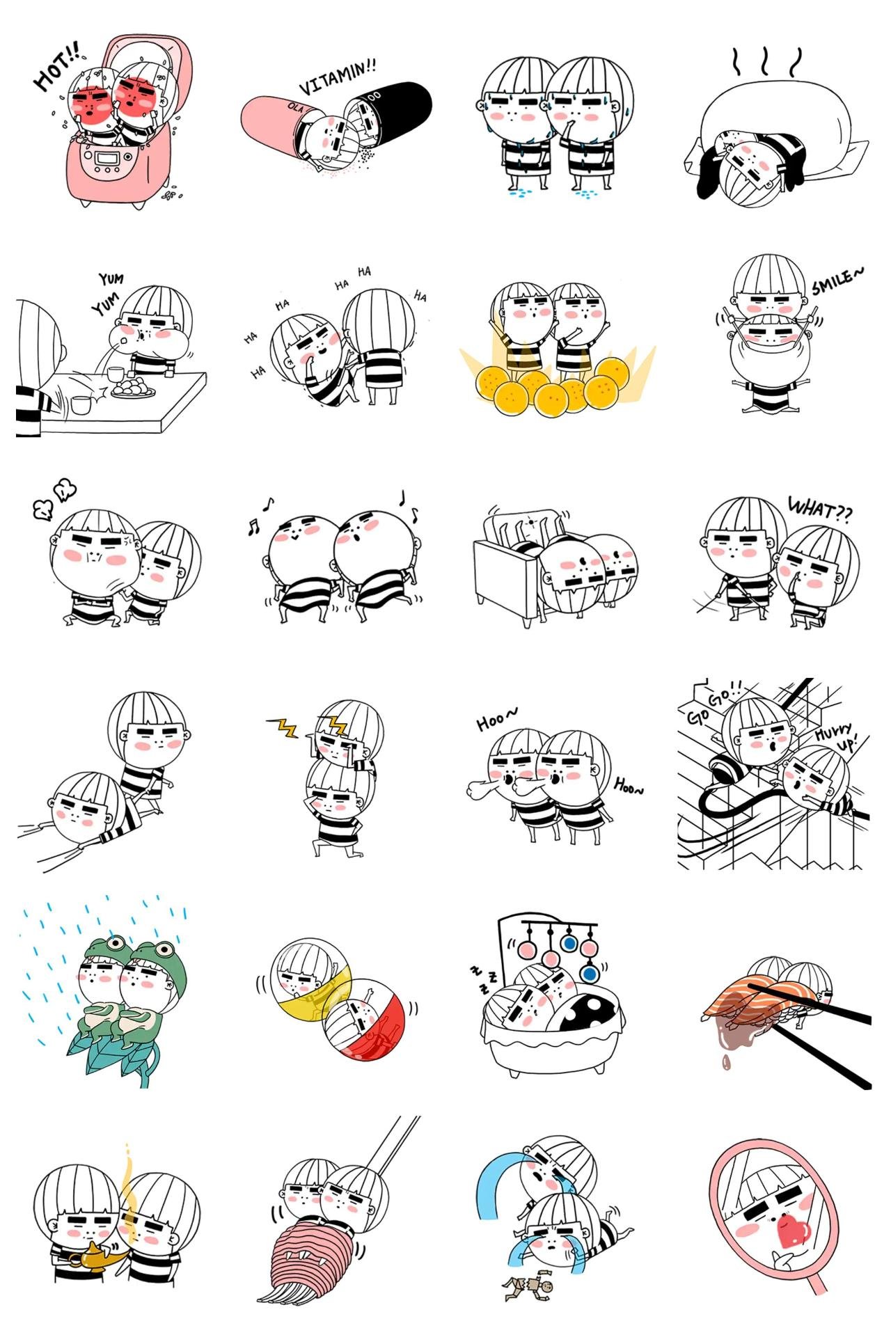 Twins olaoo 4 Animation/Cartoon,Gag sticker pack for Whatsapp, Telegram, Signal, and others chatting and message apps
