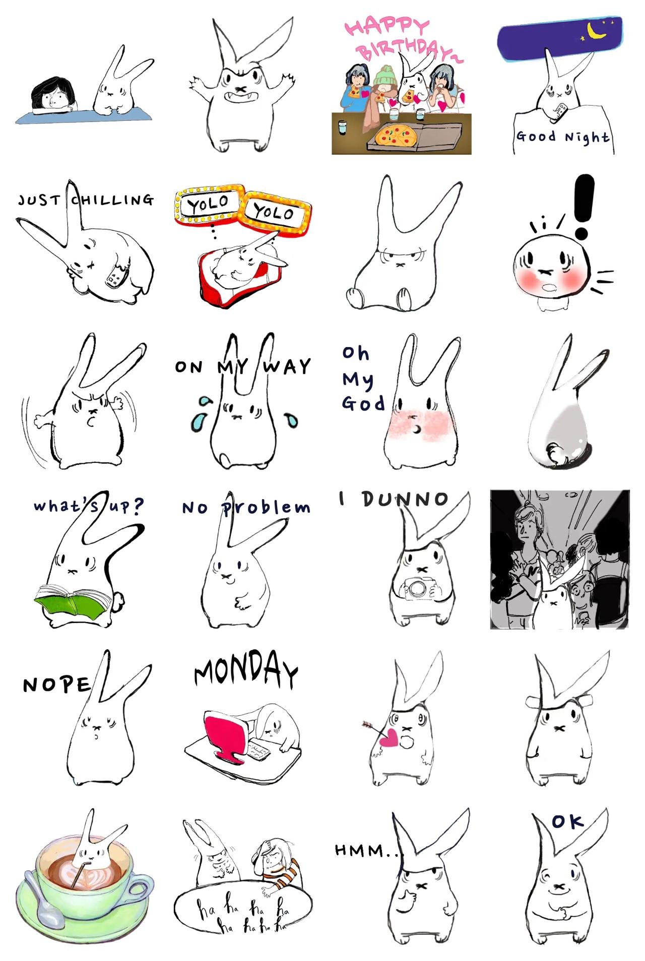 Snowbun Junior Animation/Cartoon,Animals sticker pack for Whatsapp, Telegram, Signal, and others chatting and message apps