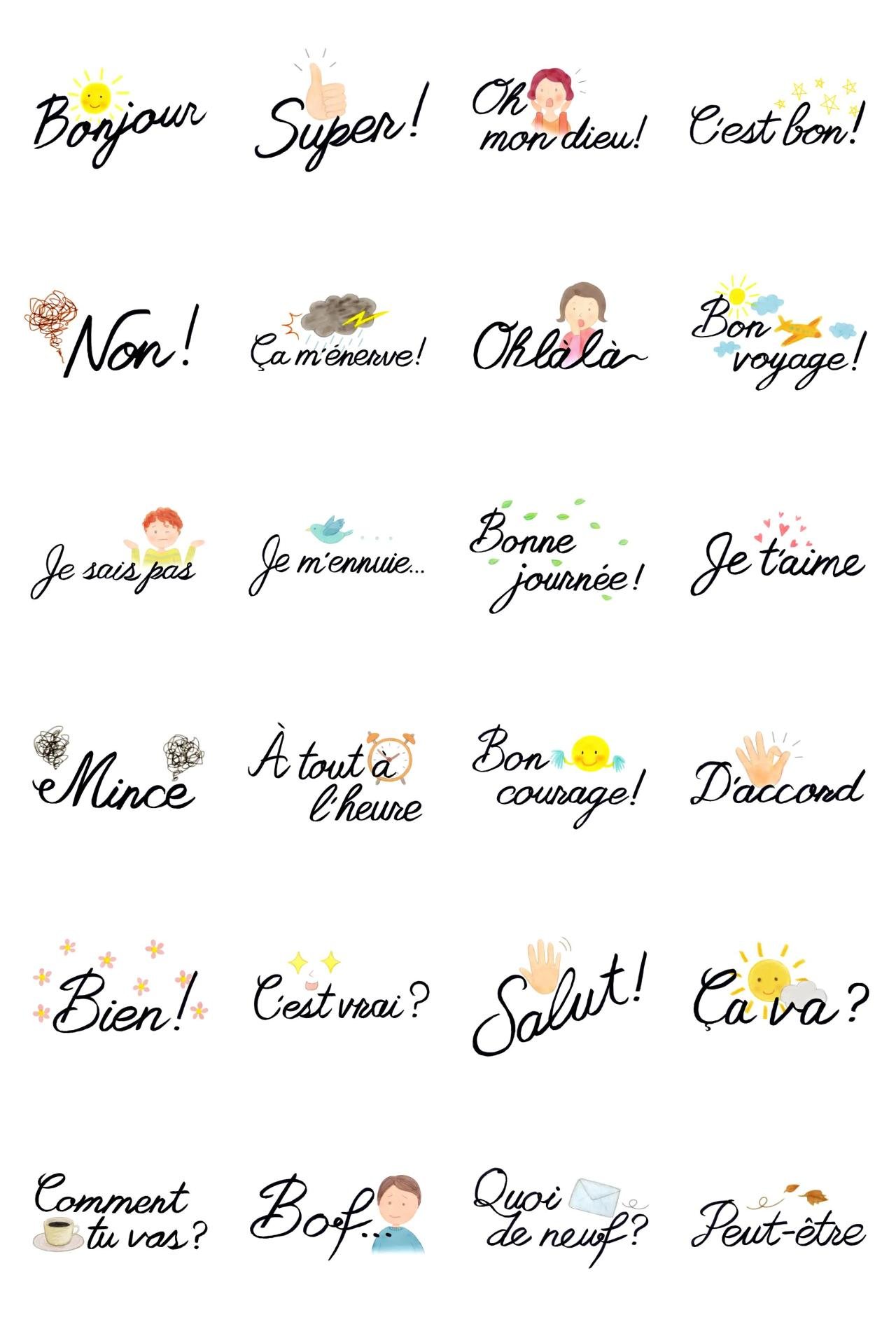 Speaking French Phrases sticker pack for Whatsapp, Telegram, Signal, and others chatting and message apps