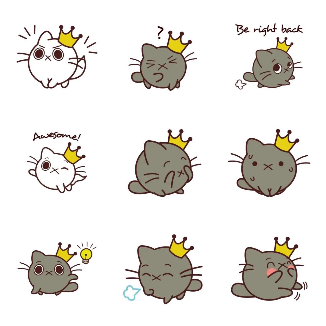 Fab Cat_Sample Animals,Gag sticker pack for Whatsapp, Telegram, Signal, and others chatting and message apps