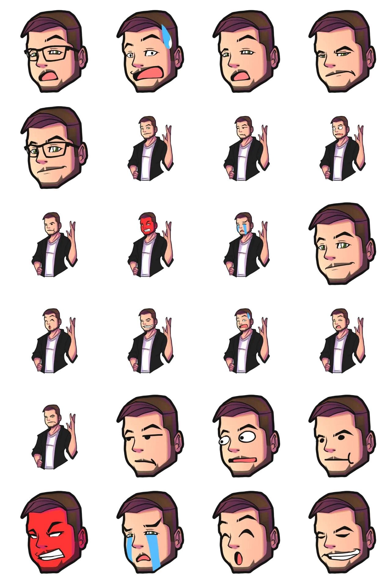 Ray Emoji Reaction Human Animation/Cartoon sticker pack for Whatsapp, Telegram, Signal, and others chatting and message apps