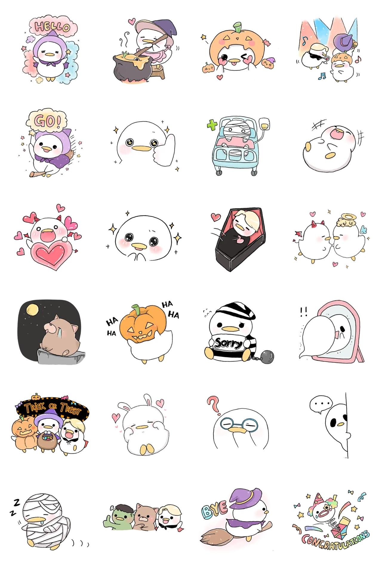 Halloween Kuwak Animals,Phrases sticker pack for Whatsapp, Telegram, Signal, and others chatting and message apps