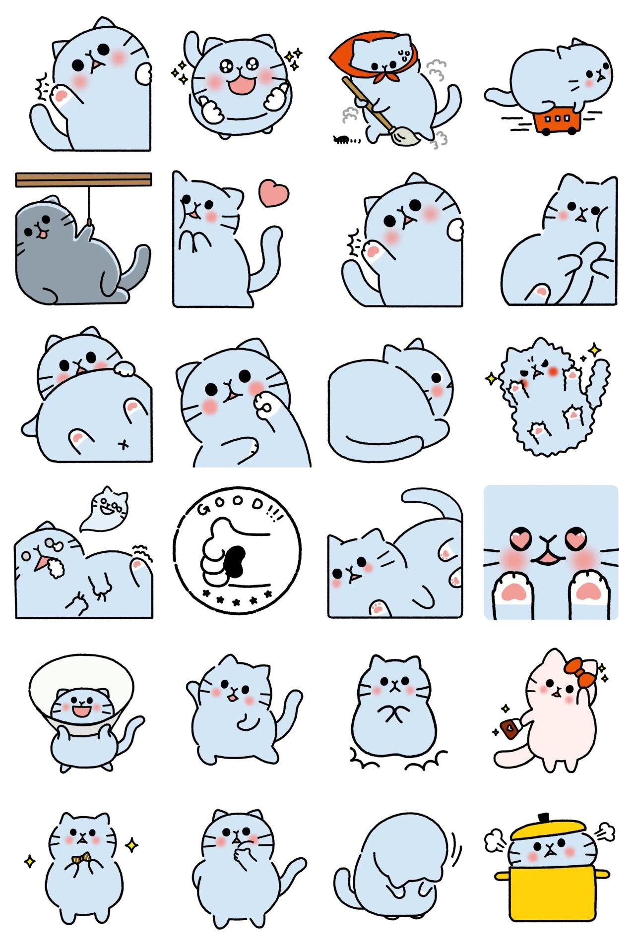 Rollcat Animals sticker pack for Whatsapp, Telegram, Signal, and others chatting and message apps