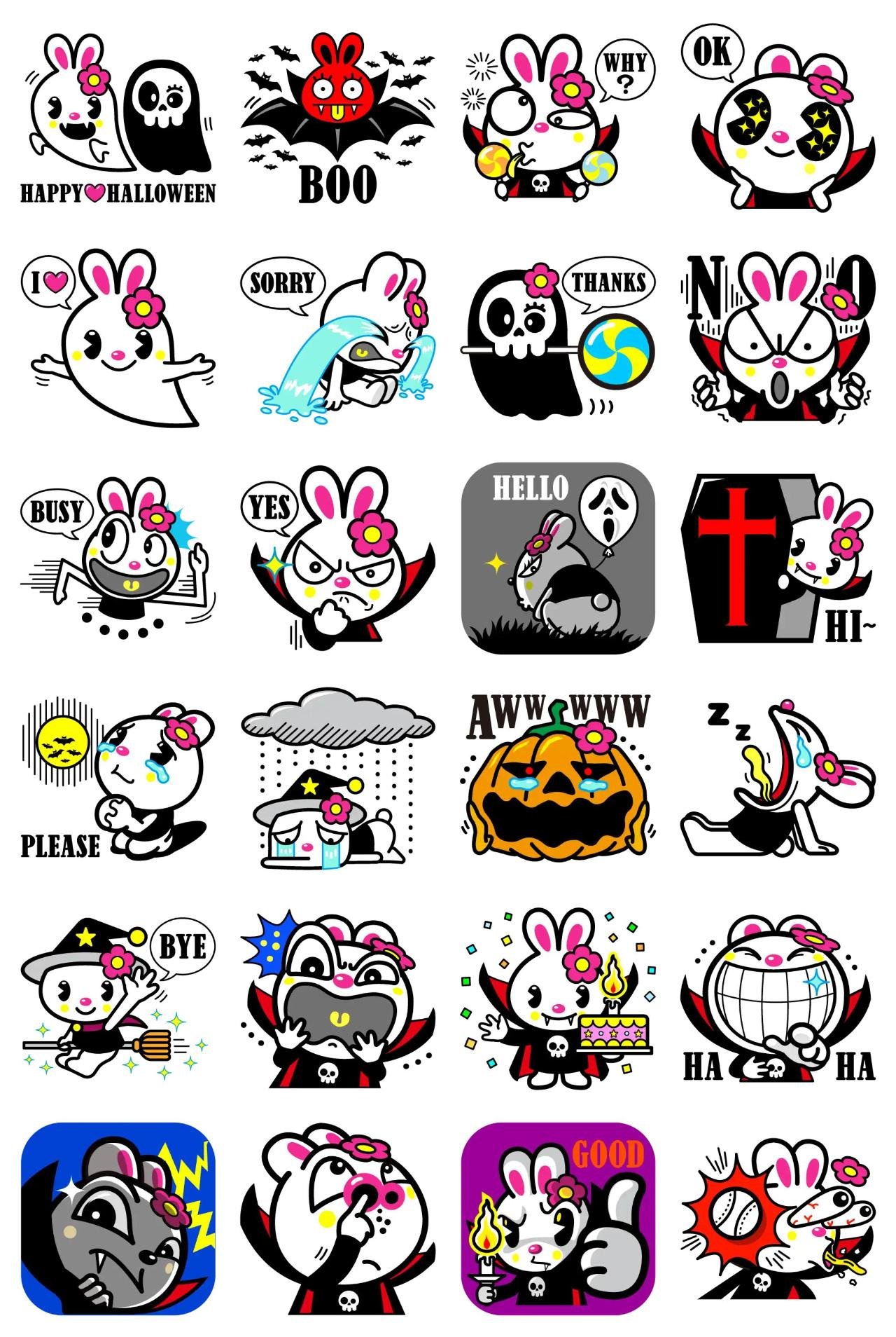 Happy Halloween with Hipani Animals,Phrases sticker pack for Whatsapp, Telegram, Signal, and others chatting and message apps