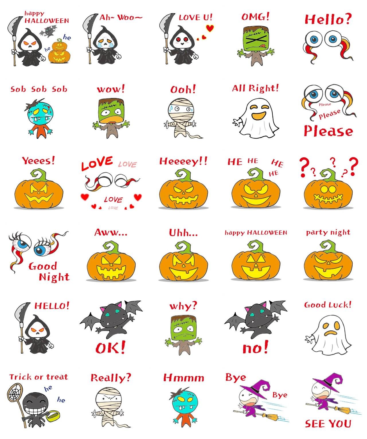 Halloween Day Etc.,Halloween sticker pack for Whatsapp, Telegram, Signal, and others chatting and message apps