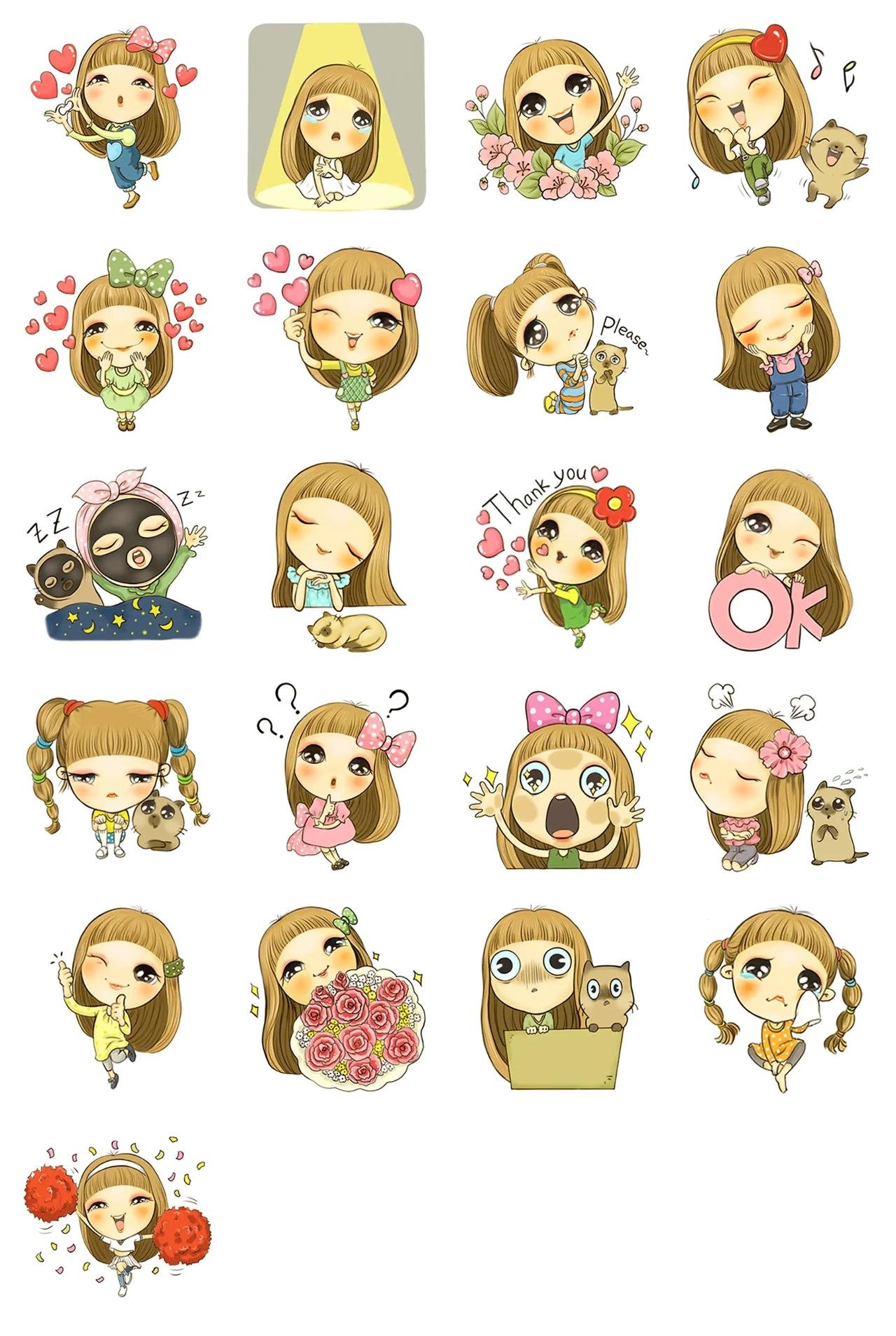 The Lively Girl People sticker pack for Whatsapp, Telegram, Signal, and others chatting and message apps