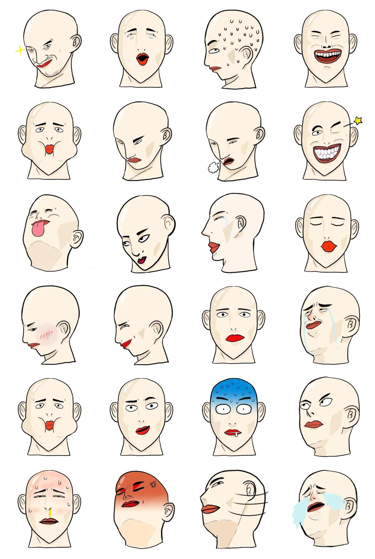 Face Language Animation/Cartoon,Gag sticker pack for Whatsapp, Telegram, Signal, and others chatting and message apps