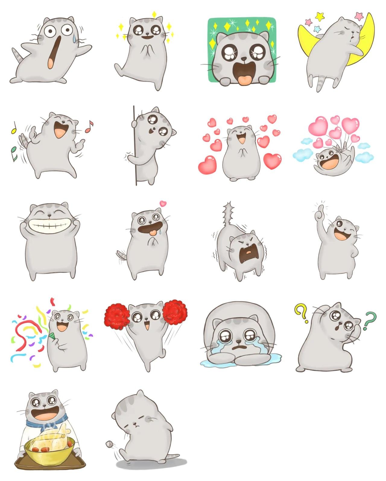 Cute Cat Dudu 1 Animals sticker pack for Whatsapp, Telegram, Signal, and others chatting and message apps