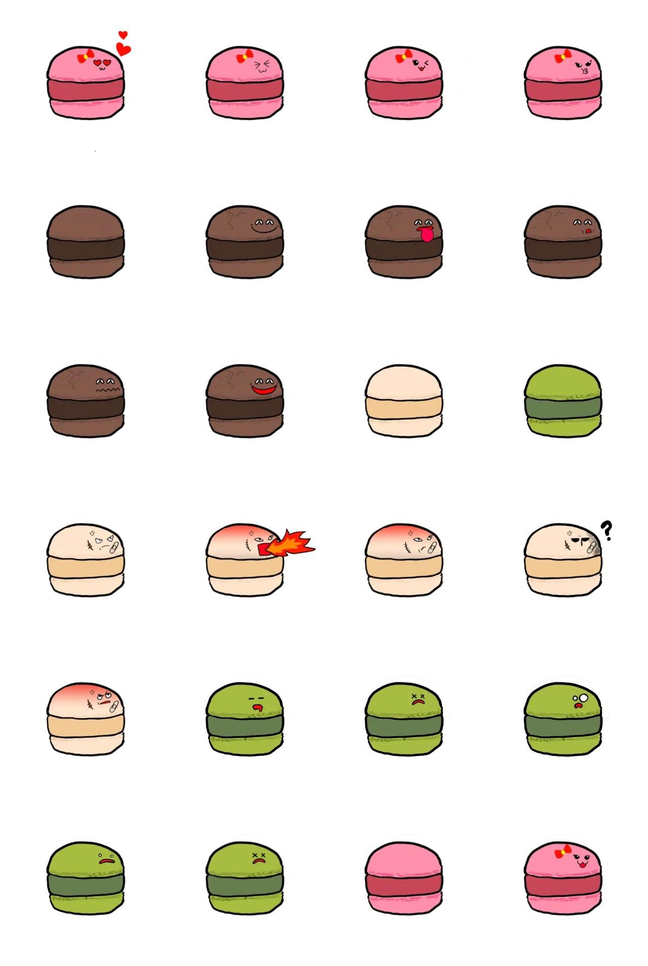 Macaron Gag,Food/Drink sticker pack for Whatsapp, Telegram, Signal, and others chatting and message apps