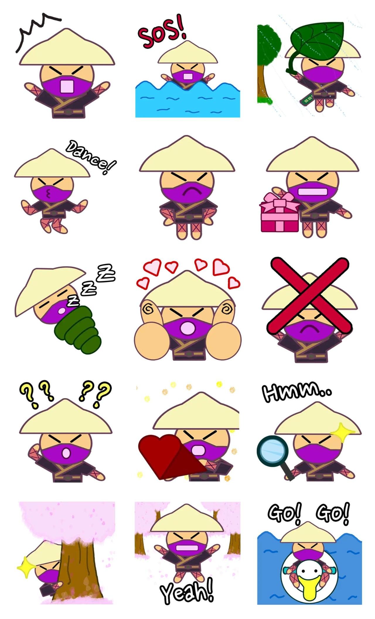 Life of Ninja Gag,People sticker pack for Whatsapp, Telegram, Signal, and others chatting and message apps