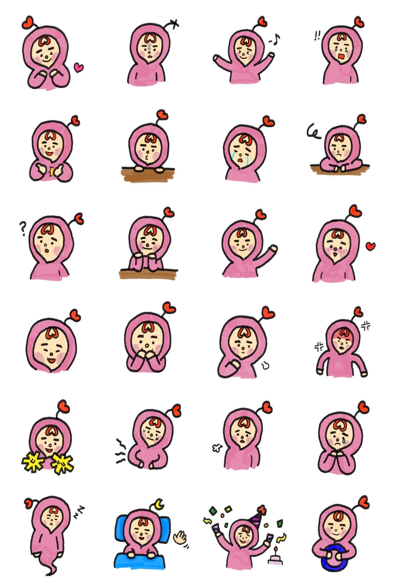 Girl with a hoodie People sticker pack for Whatsapp, Telegram, Signal, and others chatting and message apps