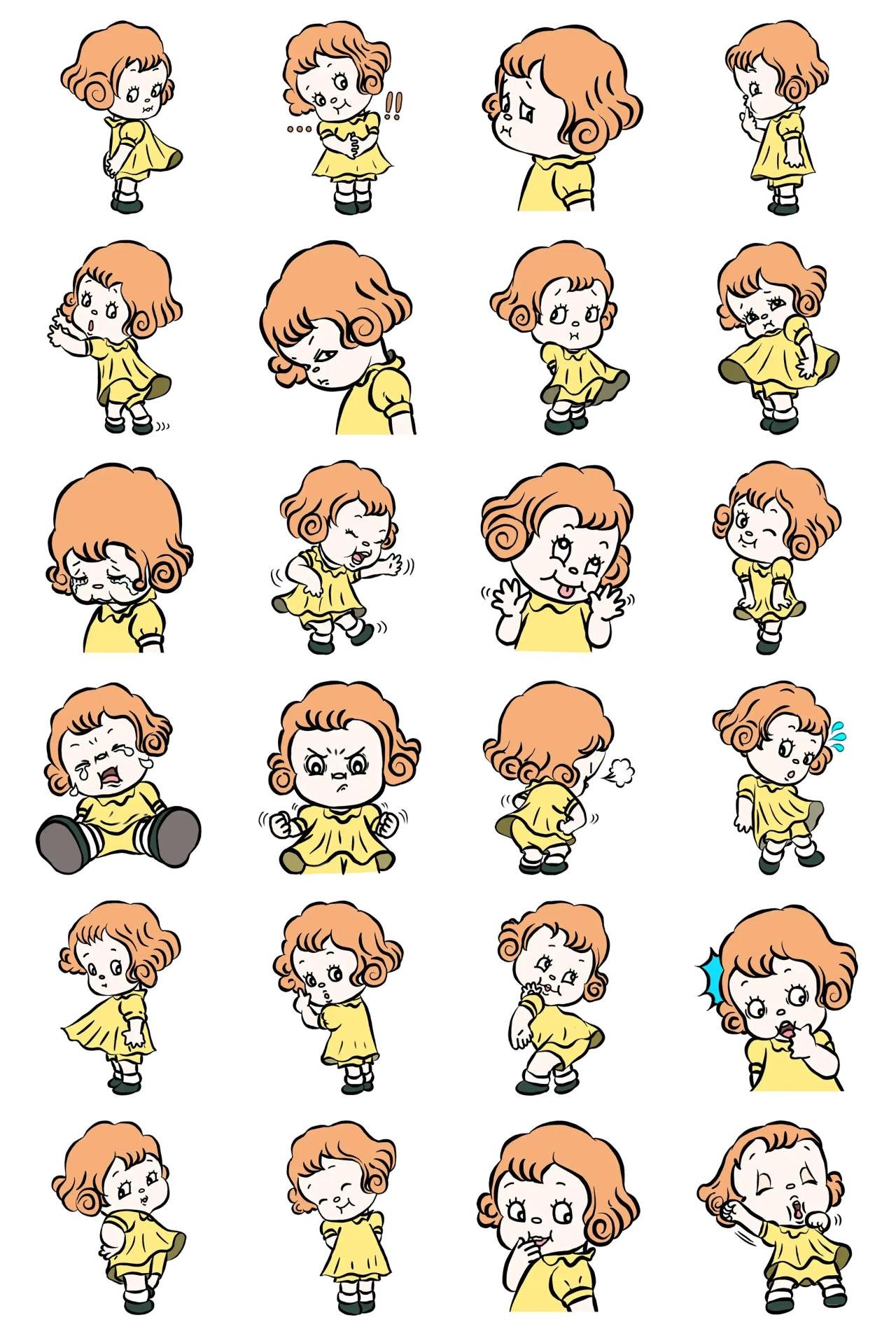 Little Girl Rudy People sticker pack for Whatsapp, Telegram, Signal, and others chatting and message apps