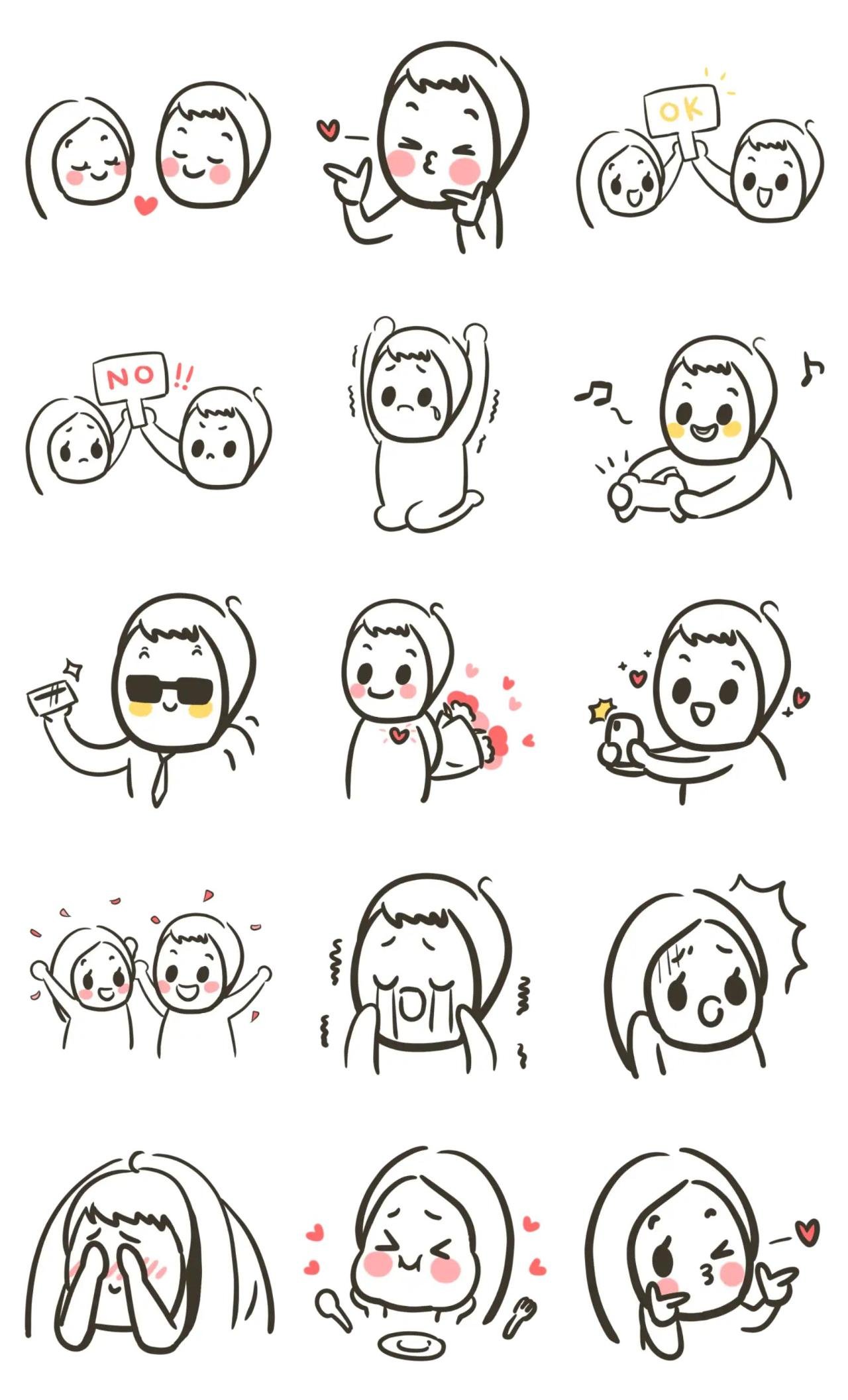 Lovely JJOOMIN Romance sticker pack for Whatsapp, Telegram, Signal, and others chatting and message apps