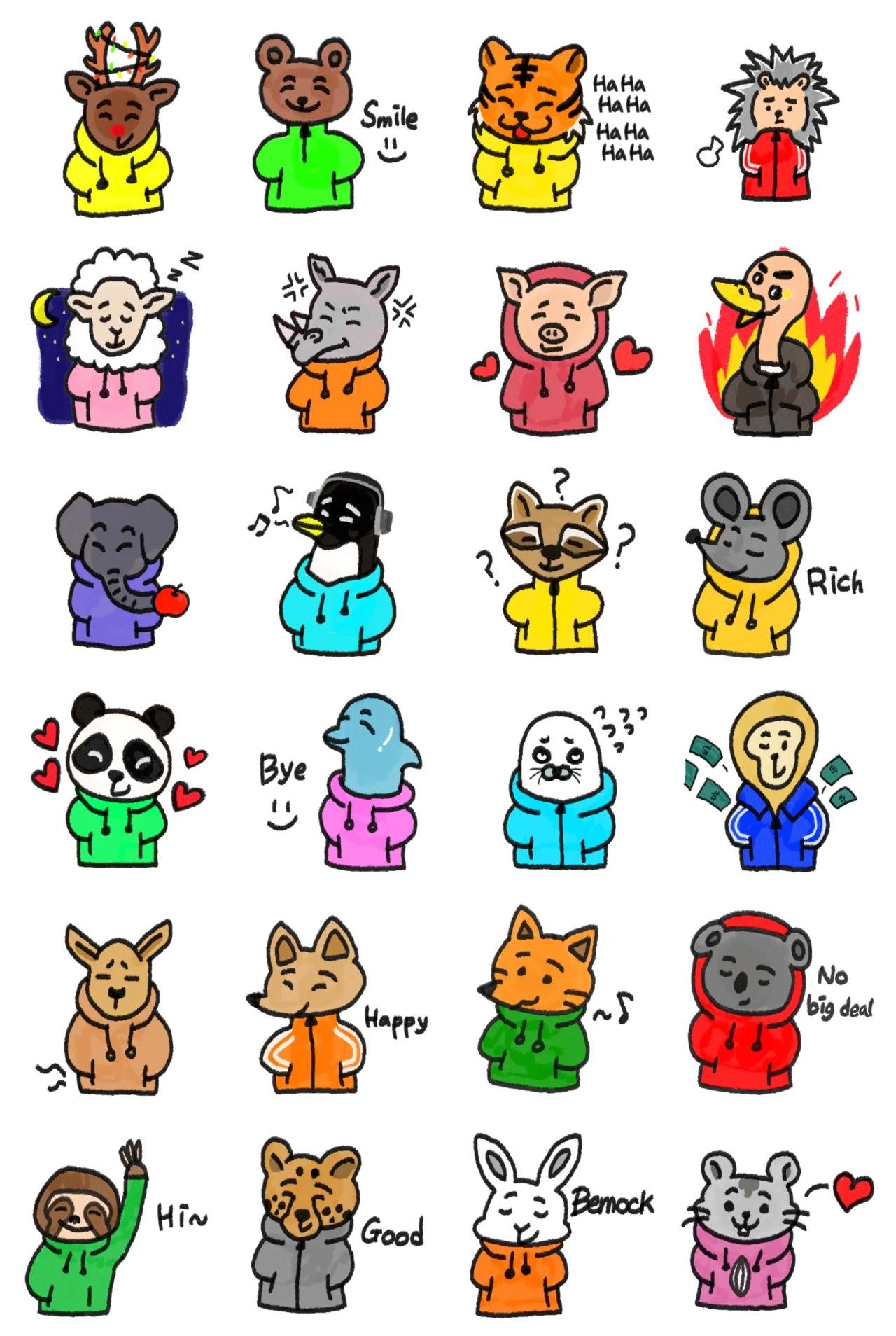 animal friends Animals sticker pack for Whatsapp, Telegram, Signal, and others chatting and message apps