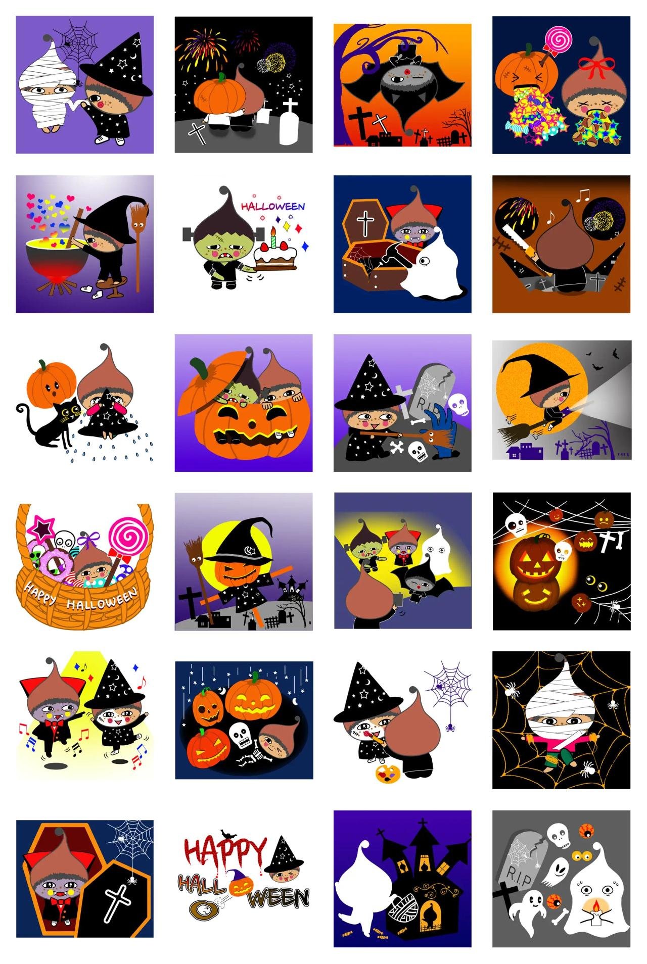 Happy Halloween in Kimtori Gag,Halloween sticker pack for Whatsapp, Telegram, Signal, and others chatting and message apps
