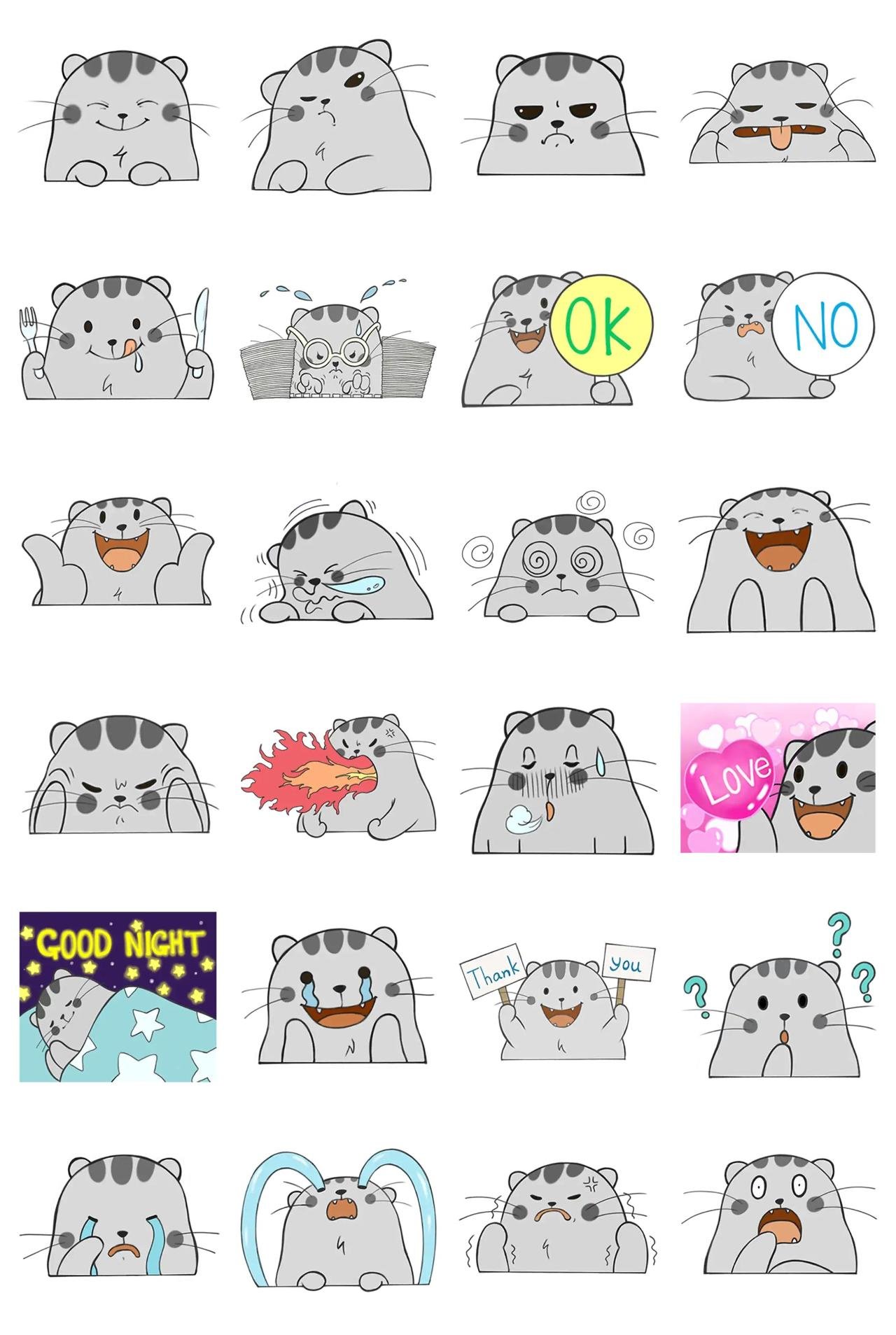 Cute Cat Dudu 2 Animals sticker pack for Whatsapp, Telegram, Signal, and others chatting and message apps