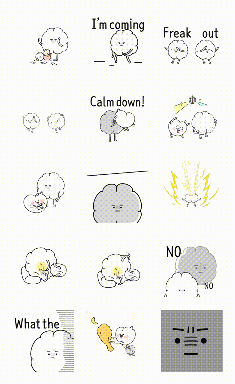 Daily life of the cloud Animation/Cartoon,Gag sticker pack for Whatsapp, Telegram, Signal, and others chatting and message apps