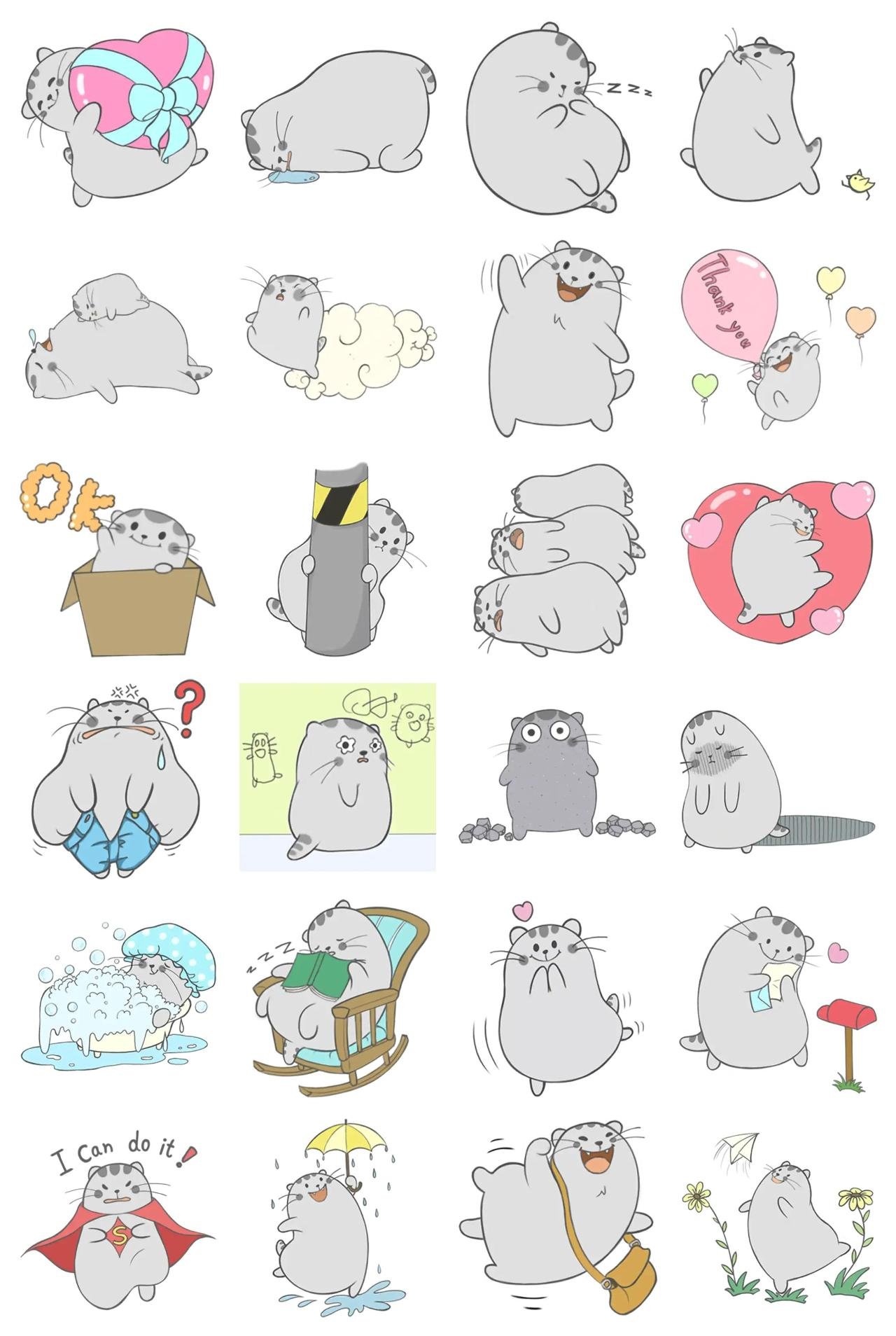 Cute Cat Dudu 3 Animals sticker pack for Whatsapp, Telegram, Signal, and others chatting and message apps