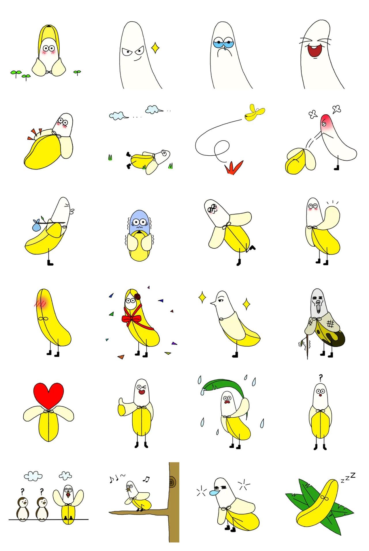 BARD is a flying banana Animals,Food/Drink sticker pack for Whatsapp, Telegram, Signal, and others chatting and message apps