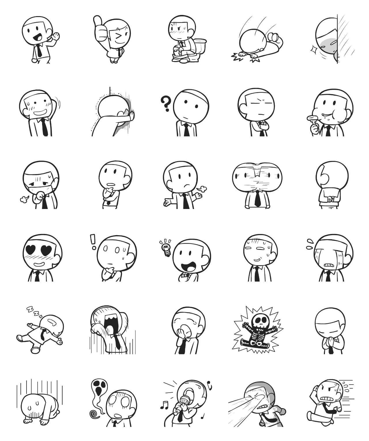 Dailylife of Mr. so & so Animation/Cartoon,Gag sticker pack for Whatsapp, Telegram, Signal, and others chatting and message apps