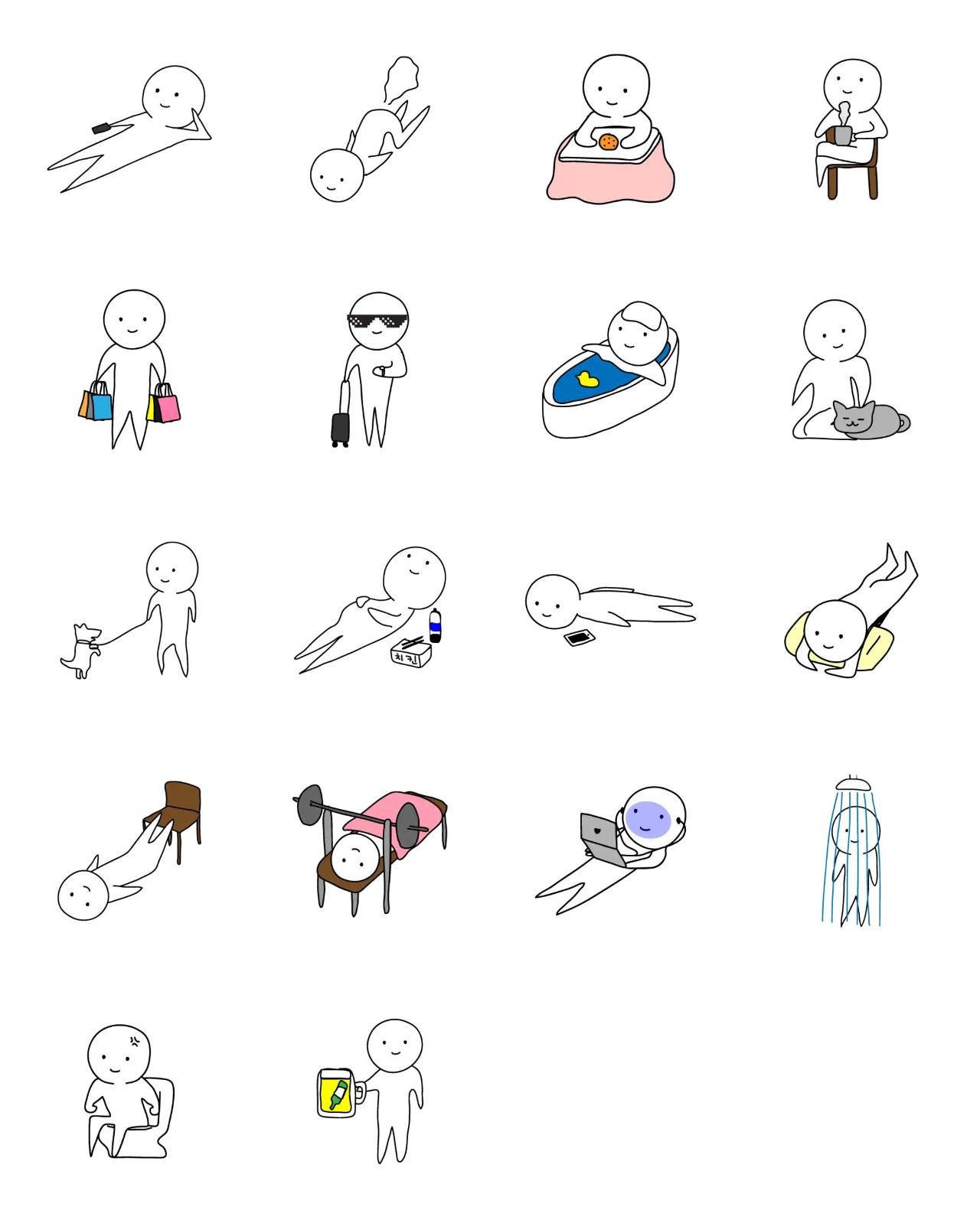 Happy daily life People,Etc. sticker pack for Whatsapp, Telegram, Signal, and others chatting and message apps