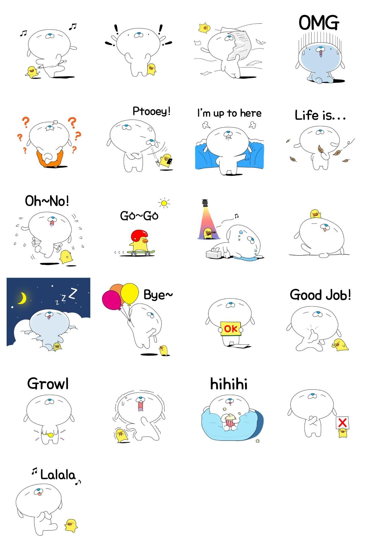 Mungmoong & duckduck Animals,Gag sticker pack for Whatsapp, Telegram, Signal, and others chatting and message apps