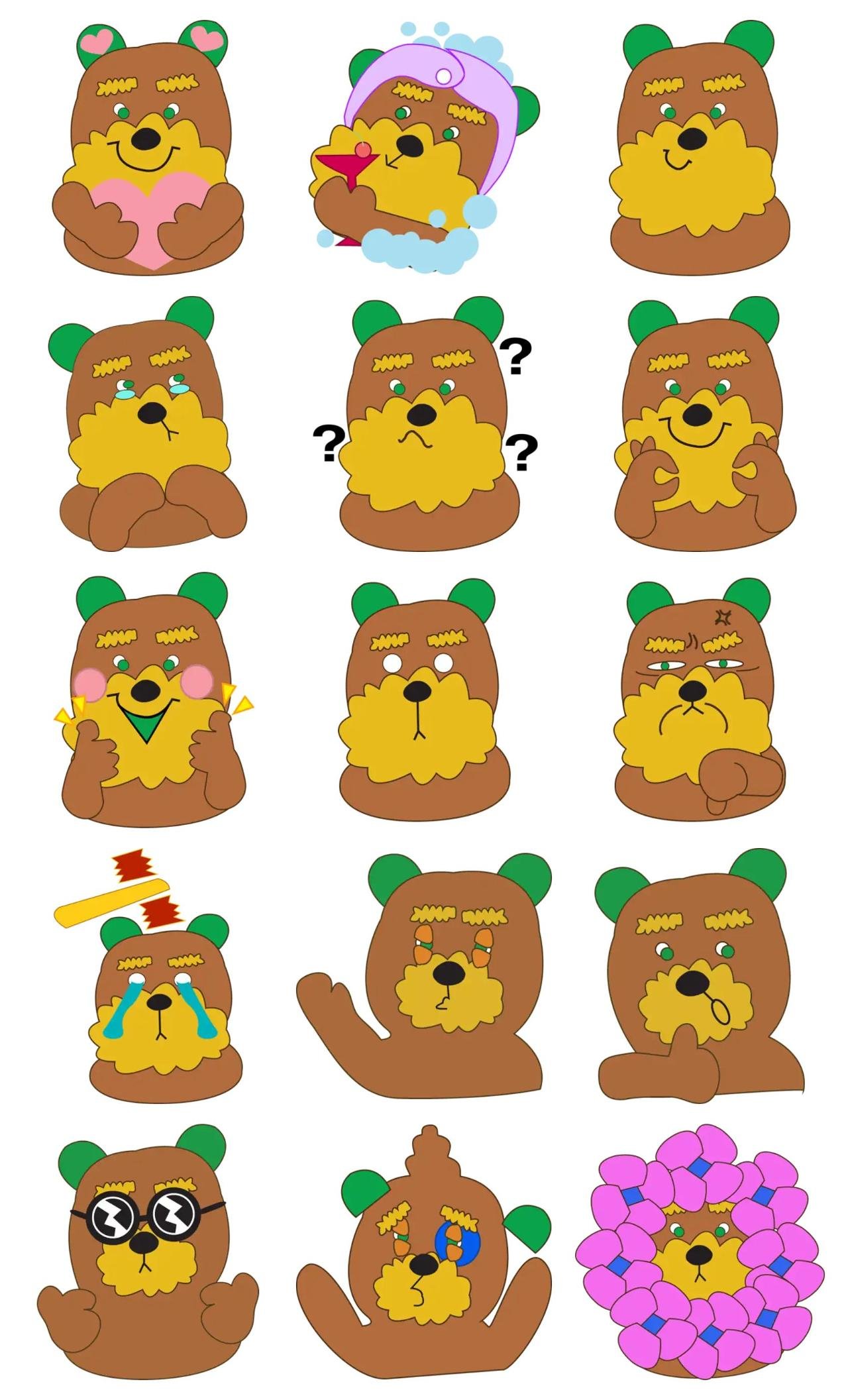 Jamie Brown Bear 2 Animation/Cartoon,Animals sticker pack for Whatsapp, Telegram, Signal, and others chatting and message apps