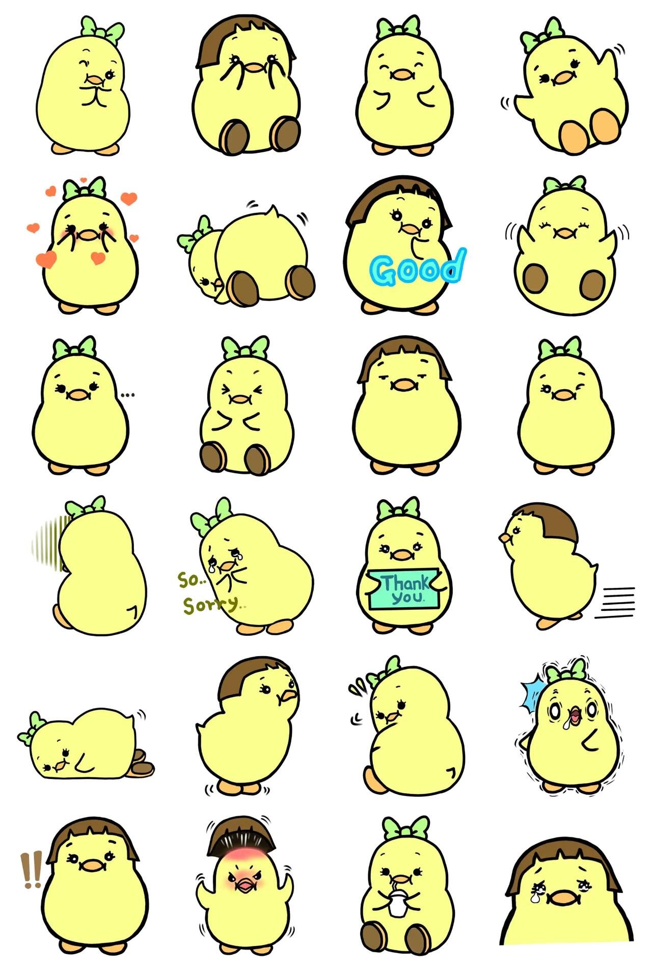 A fat chick Ari Animals sticker pack for Whatsapp, Telegram, Signal, and others chatting and message apps