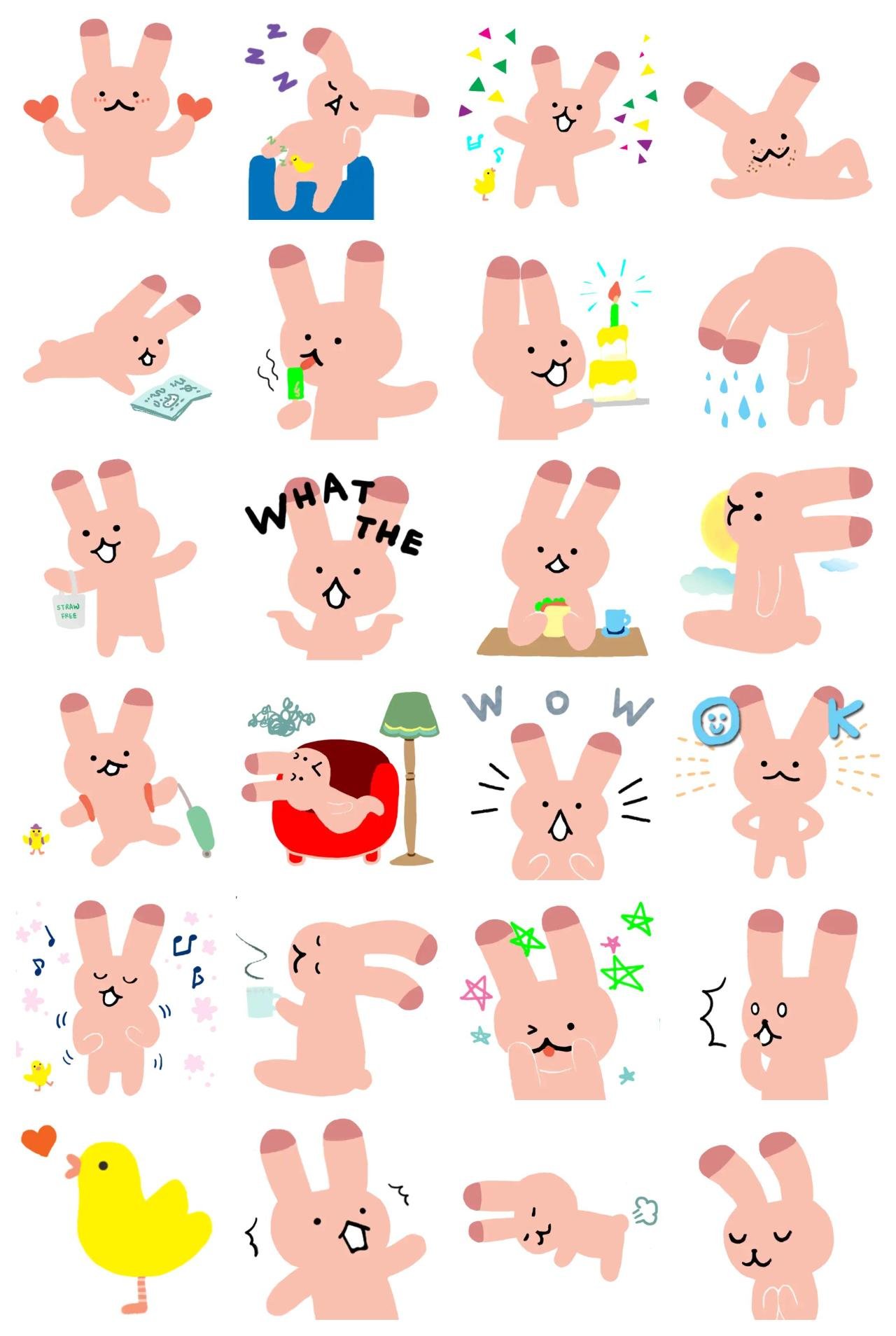 Happy Rabbit Soo 1 Animals sticker pack for Whatsapp, Telegram, Signal, and others chatting and message apps