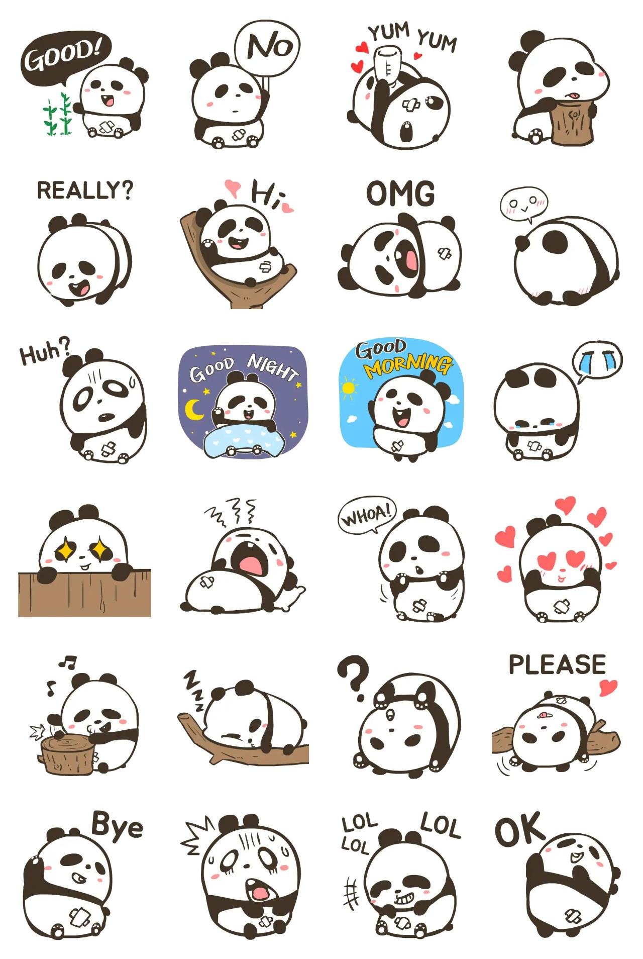 Babe Panda Animals sticker pack for Whatsapp, Telegram, Signal, and others chatting and message apps