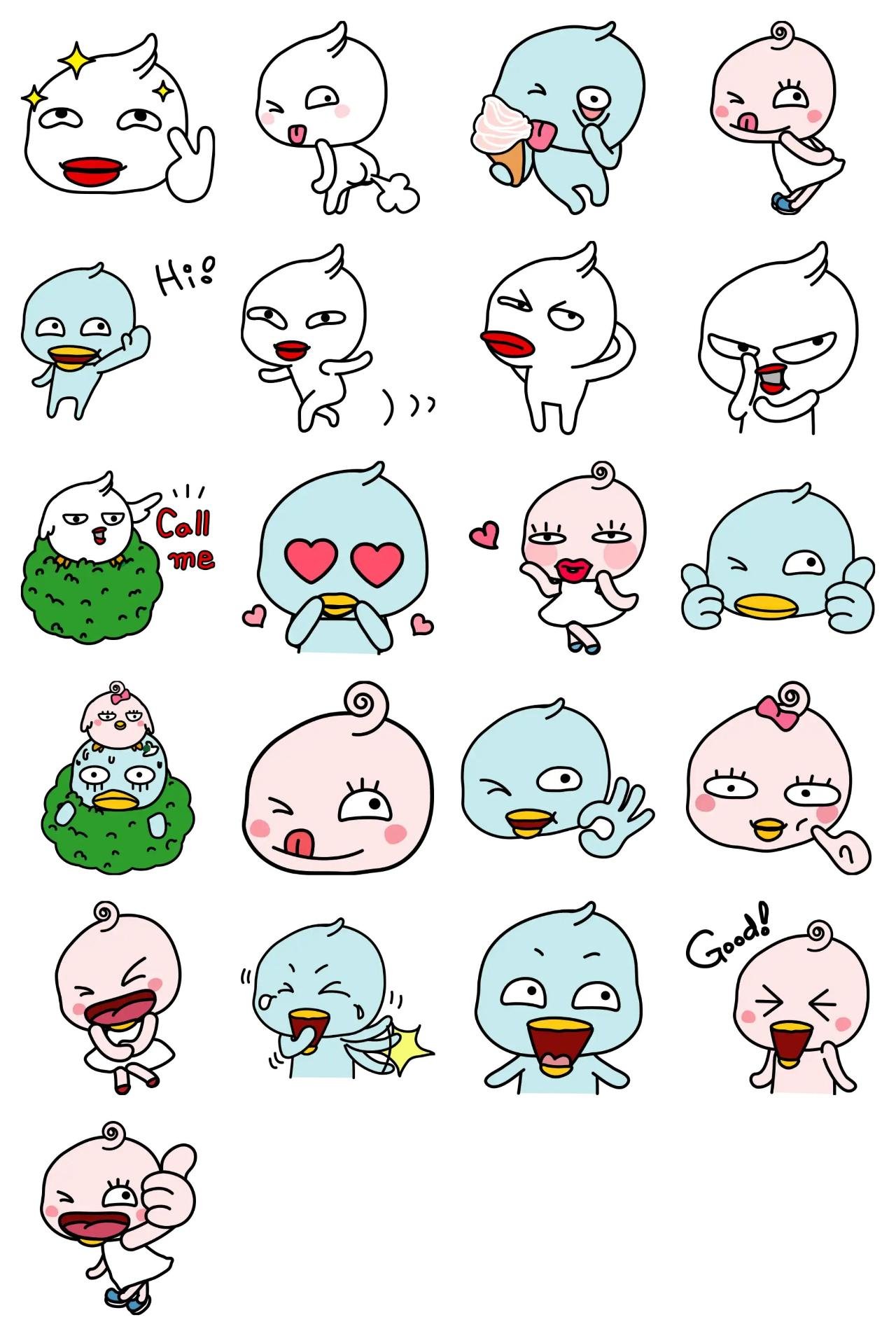 minky,dinky,winky-emotion 1 Animals sticker pack for Whatsapp, Telegram, Signal, and others chatting and message apps