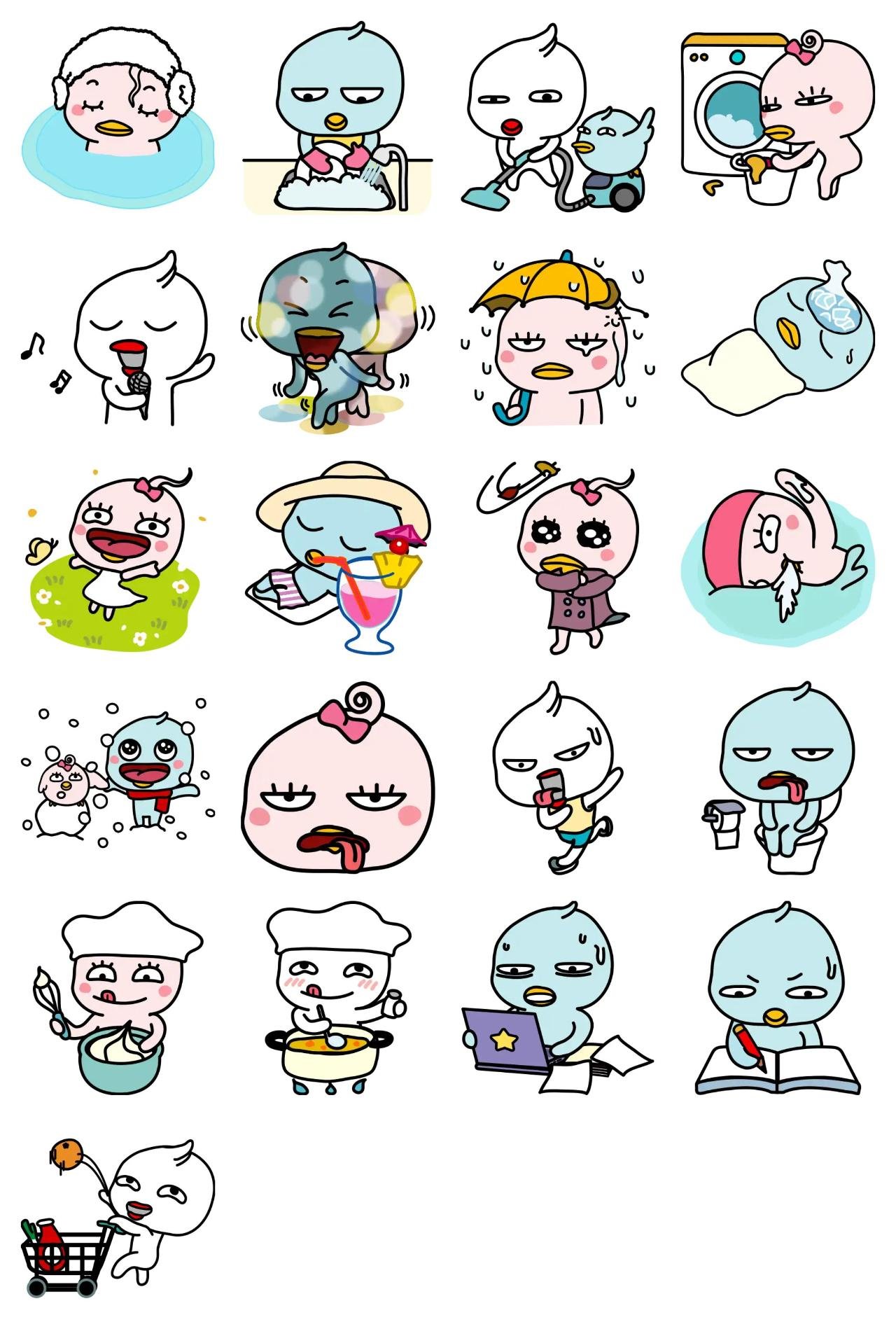 minky,dinky,winky-daily life 2 Animals,Etc. sticker pack for Whatsapp, Telegram, Signal, and others chatting and message apps