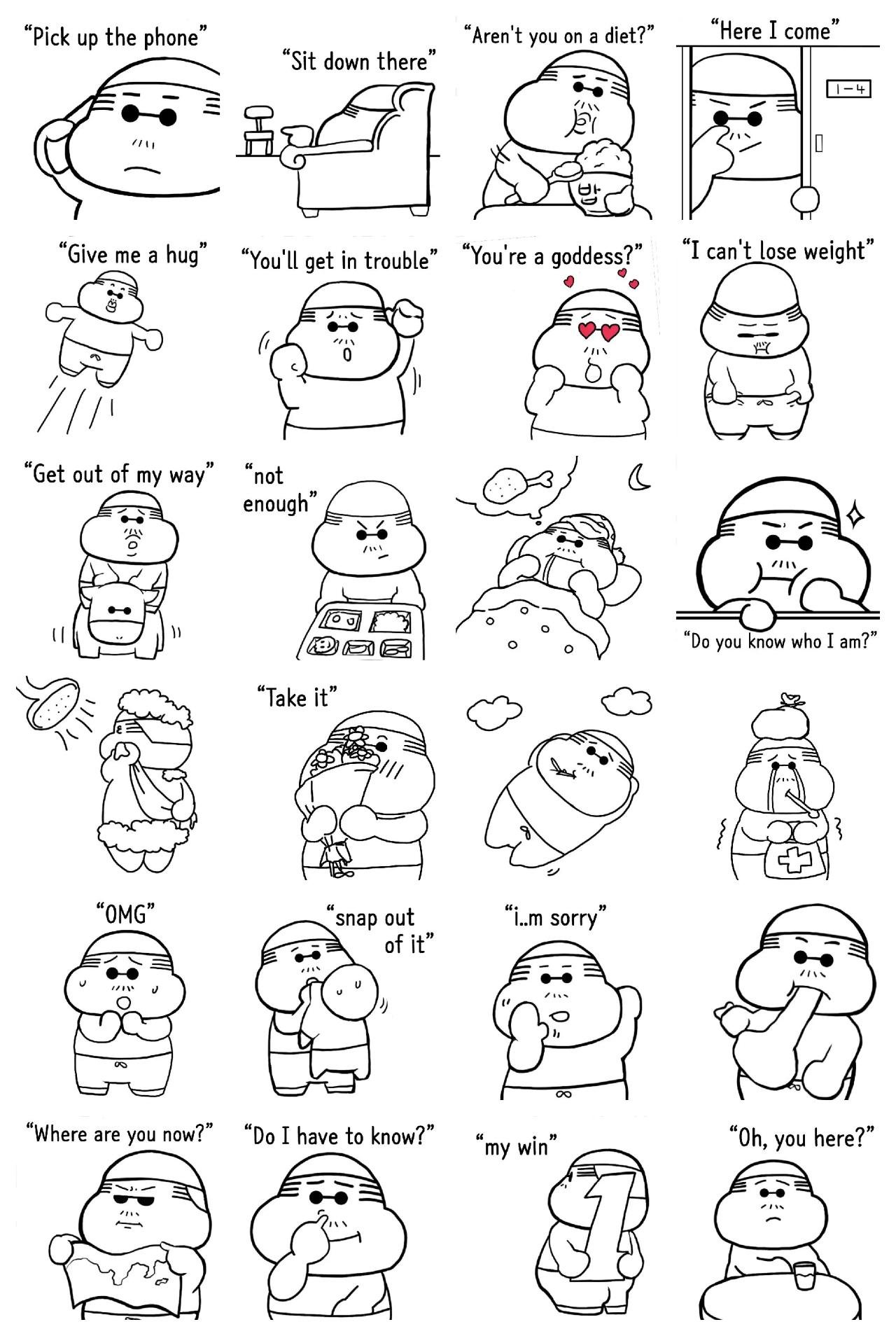 Cute fatness man People sticker pack for Whatsapp, Telegram, Signal, and others chatting and message apps