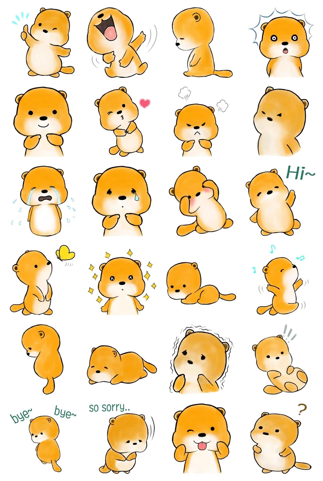 Baby Otter Dalgoon Animals sticker pack for Whatsapp, Telegram, Signal, and others chatting and message apps