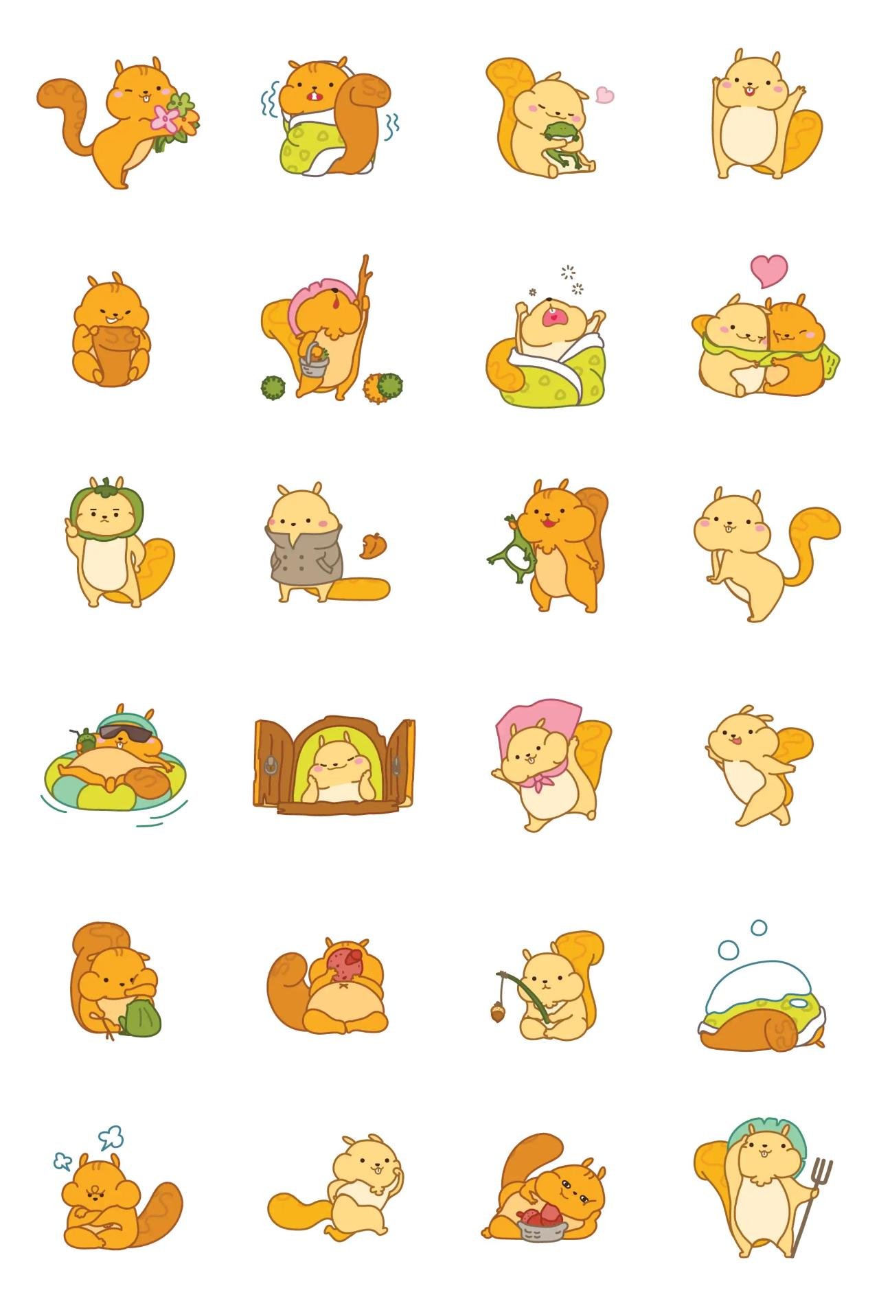 Lovely Chipmunk Animals,Romance sticker pack for Whatsapp, Telegram, Signal, and others chatting and message apps